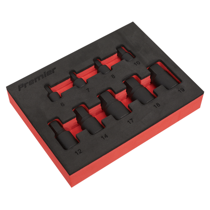 Premier Low Profile Hex Impact Socket Bit Set 1/4" & 3/8"Sq Drive 9pc