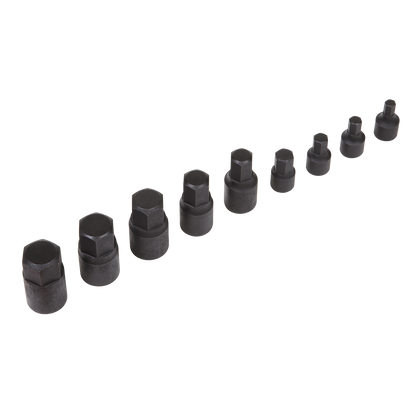 Premier Low Profile Hex Impact Socket Bit Set 1/4" & 3/8"Sq Drive 9pc
