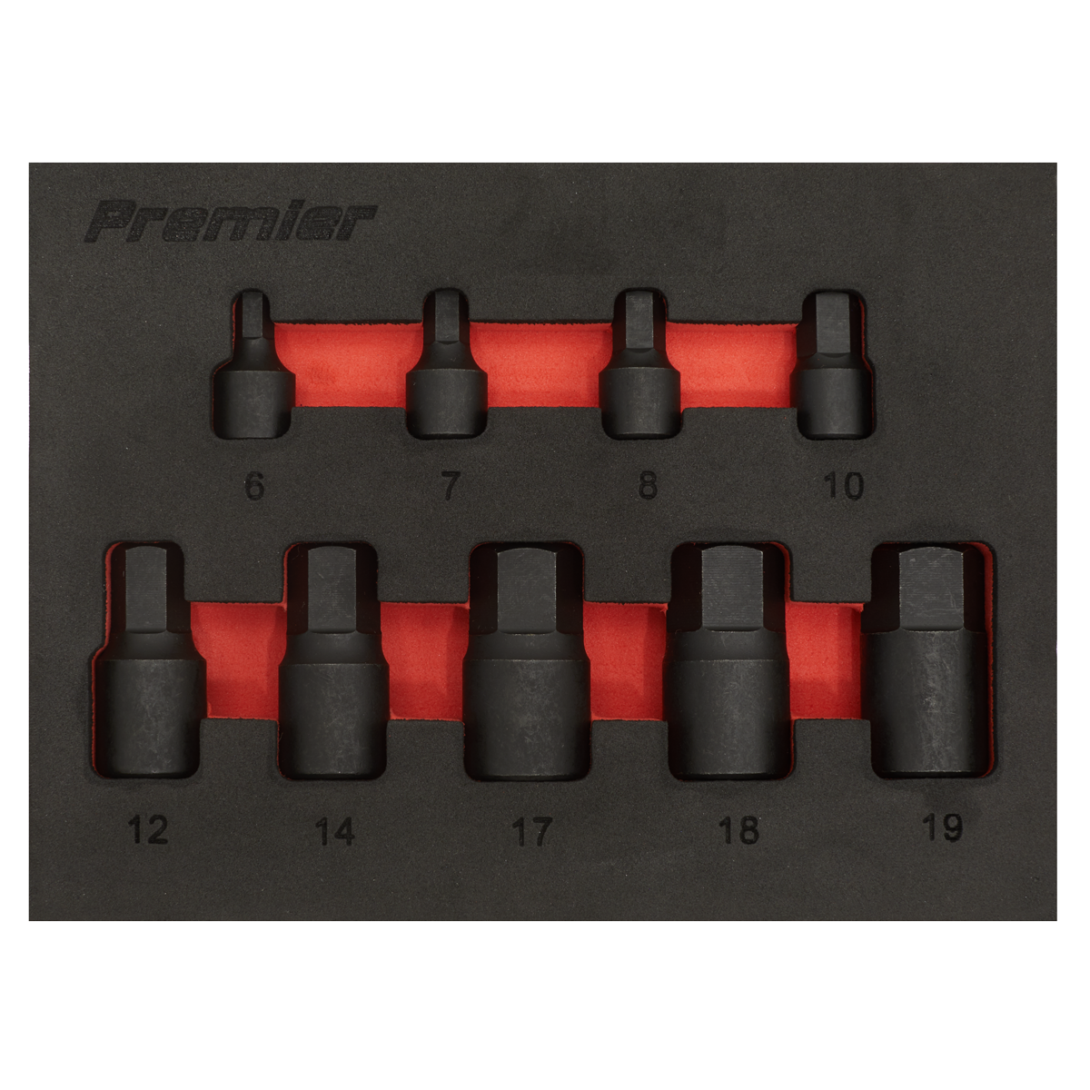 Premier Low Profile Hex Impact Socket Bit Set 1/4" & 3/8"Sq Drive 9pc