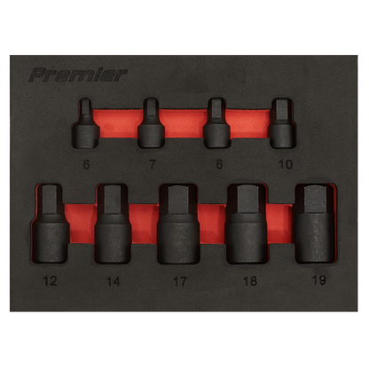 Premier Low Profile Hex Impact Socket Bit Set 1/4" & 3/8"Sq Drive 9pc