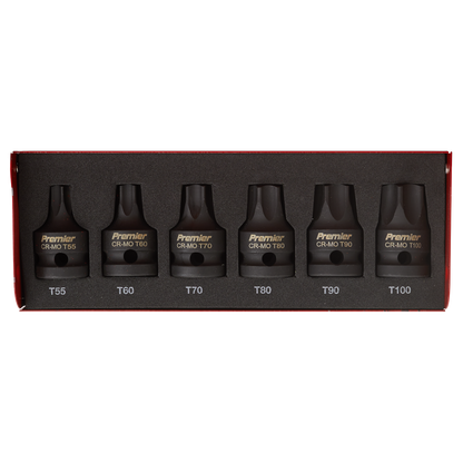 Premier TRX-Star* Impact Socket Bit Set 1/2"Sq Drive 6pc