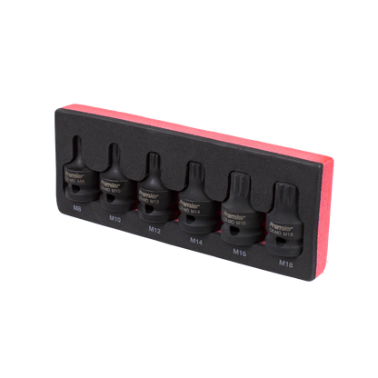 Premier Spline Impact Socket Bit Set 1/2"Sq Drive 6pc