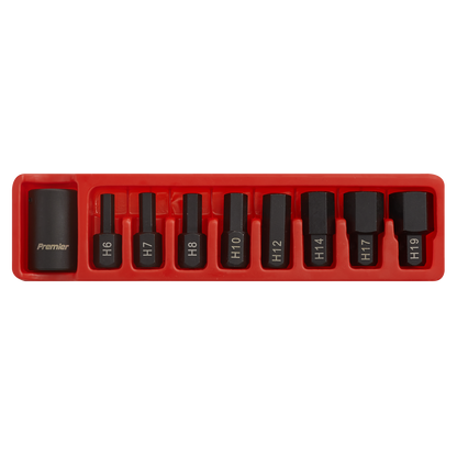Premier Hex Impact Bit & Holder Set 1/2"Sq Drive 9pc
