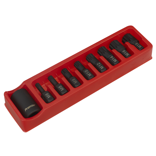 Premier Spline Impact Bit & Holder Set 1/2"Sq Drive 9pc