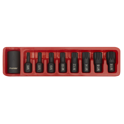 Premier Spline Impact Bit & Holder Set 1/2"Sq Drive 9pc