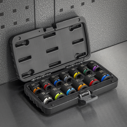 Lock-On™ Impact Socket Set 1/2"Sq Drive 13pc 6pt Metric