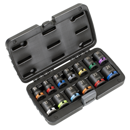 Lock-On™ Impact Socket Set 1/2"Sq Drive 13pc 6pt Metric