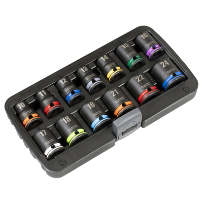 Lock-On™ Impact Socket Set 1/2"Sq Drive 13pc 6pt Metric