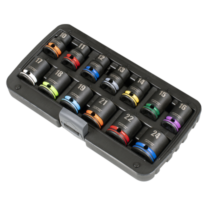 Lock-On™ Impact Socket Set 1/2"Sq Drive 13pc 6pt Metric