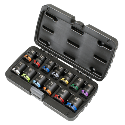 Lock-On™ Impact Socket Set 1/2"Sq Drive 13pc 6pt Metric