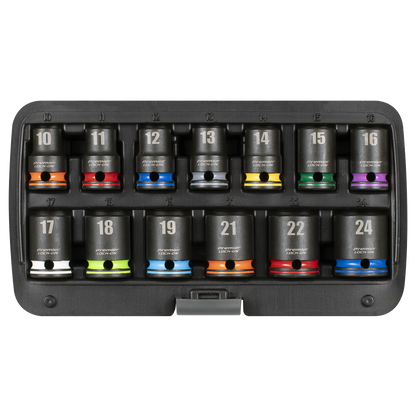 Lock-On™ Impact Socket Set 1/2"Sq Drive 13pc 6pt Metric