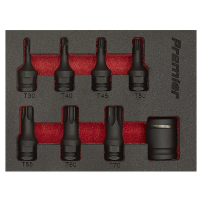 Premier TRX-Star* Impact Socket Bit Set 3/8"Sq Drive 8pc