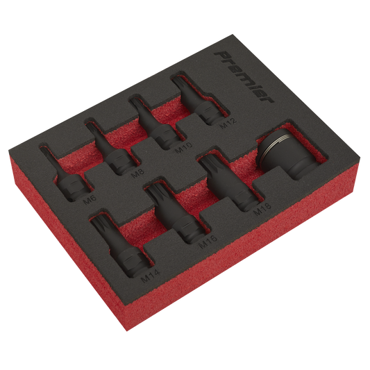 Premier Spline Impact Socket Bit Set 3/8"Sq Drive 8pc