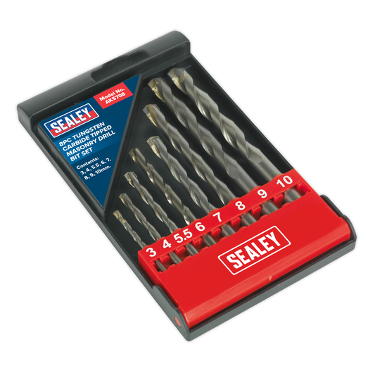 Tungsten Carbide Tipped Masonry Drill Bit Set 8pc