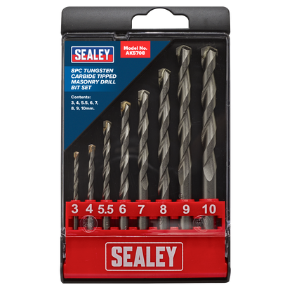 Tungsten Carbide Tipped Masonry Drill Bit Set 8pc