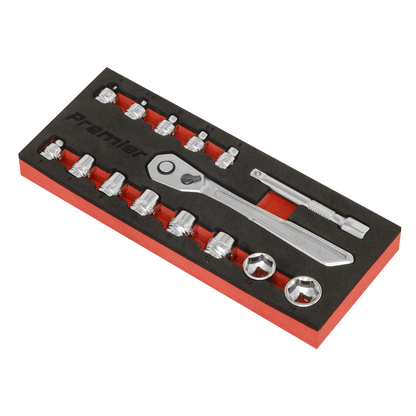 Premier Platinum Low Profile Socket Set 1/4"Sq Drive 15pc