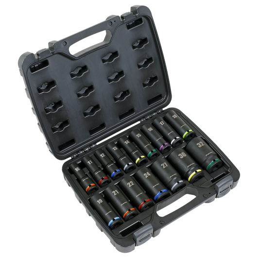Premier Deep Impact Socket Set 1/2"Sq Drive 16pc