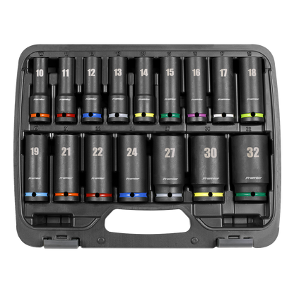 Premier Deep Impact Socket Set 1/2"Sq Drive 16pc