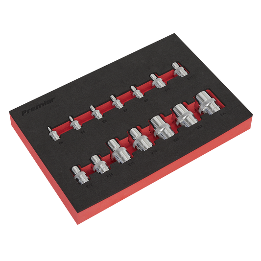 Premier TRX-Star* Socket Set 1/4", 3/8" & 1/2"Sq Drive 14pc
