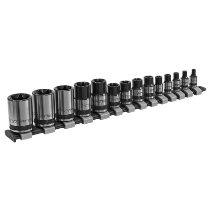 Premier Black TRX-Star* Socket Set 1/4", 3/8" & 1/2"Sq Drive E4-E24 14pc