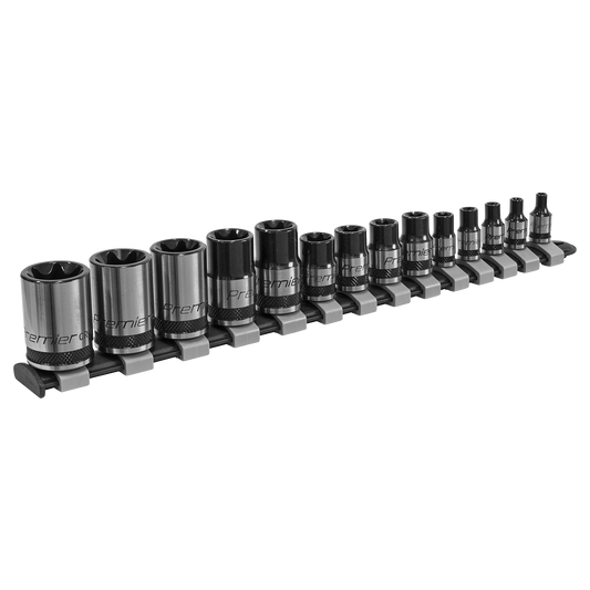 Premier Black TRX-Star* Socket Set 1/4", 3/8" & 1/2"Sq Drive E4-E24 14pc