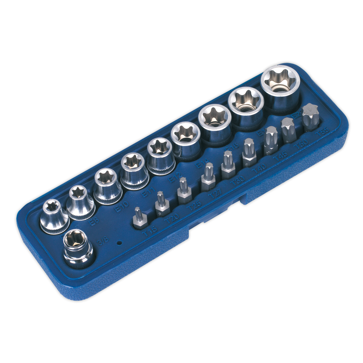 Premier TRX-Star* Socket & Bit Set 3/8"Sq Drive 19pc