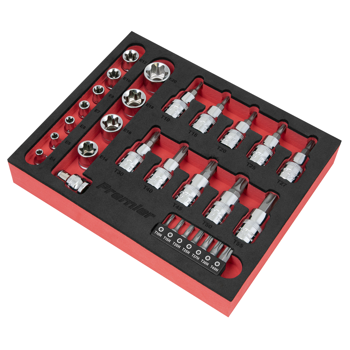 Premier TRX-Star* Socket & Security Bit Set 1/4"Sq & 3/8"Sq Drive 29pc