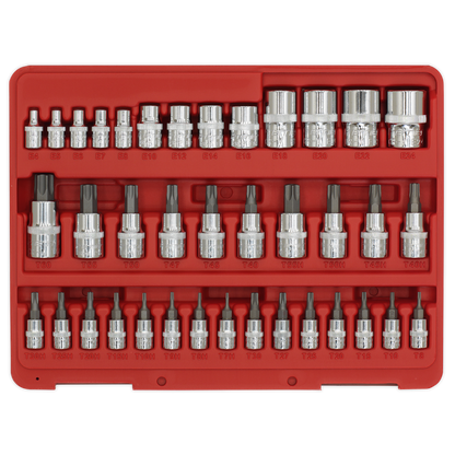 Premier TRX-Star* Socket & Security Socket Bit Set 1/4", 3/8" & 1/2"Sq Drive 38pc