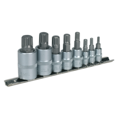 Premier Spline Socket Bit Set 1/4", 3/8" & 1/2"Sq Drive 8pc