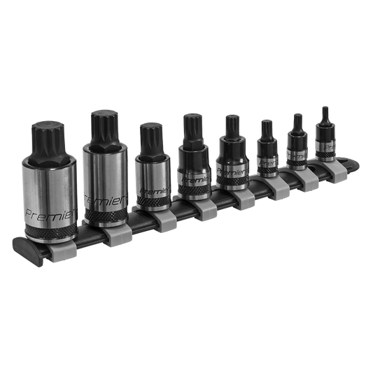 Premier Black Spline Socket Bit Set 1/4", 3/8" & 1/2"Sq Drive 8pc