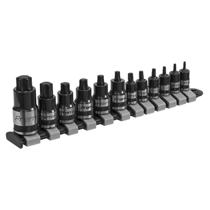 Premier Black Stubby TRX-Star* Socket Bit Set 1/4", 3/8" & 1/2"Sq Drive 12pc