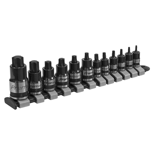 Premier Black Stubby TRX-Star* Socket Bit Set 1/4", 3/8" & 1/2"Sq Drive 12pc