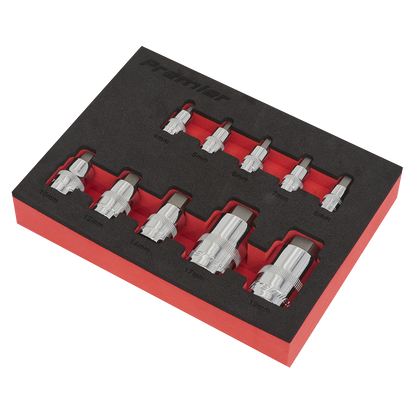 Premier Stubby Hex Socket Bit Set 1/4", 3/8" & 1/2"Sq Drive 10pc