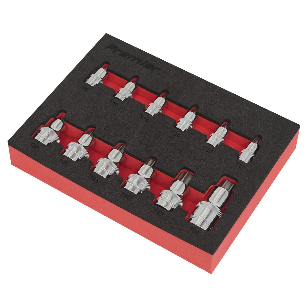 Premier Stubby TRX-Star* Socket Bit Set 1/4", 3/8" & 1/2"Sq Drive 12pc