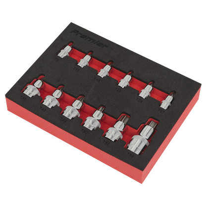 Premier Stubby TRX-Star* Socket Bit Set 1/4", 3/8" & 1/2"Sq Drive 12pc