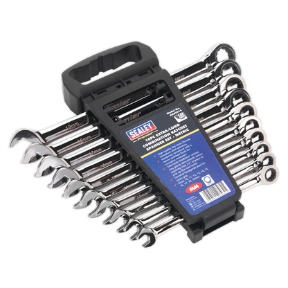 Premier Extra-Long Combination Ratchet Spanner Set 10pc