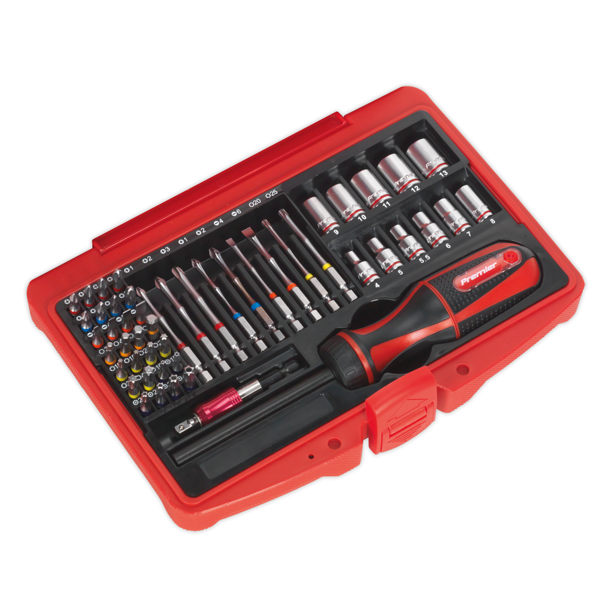 Premier Fine Tooth Ratchet Screwdriver & Accessory Set 51pc
