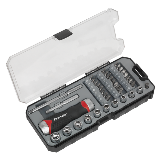 Premier Fine Tooth Ratchet Screwdriver Socket & Bit Set 38pc