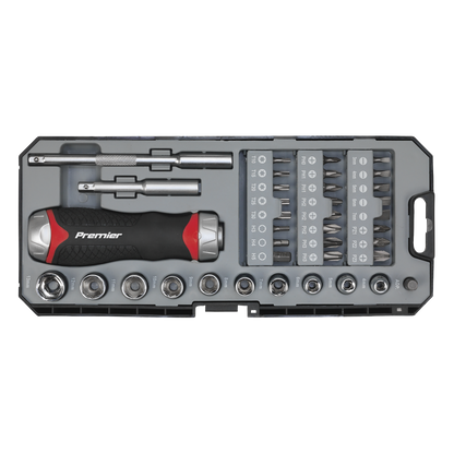 Premier Fine Tooth Ratchet Screwdriver Socket & Bit Set 38pc