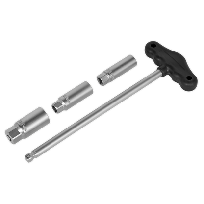 T-Bar & Rubber Insert Spark Plug Socket Set 3/8"Sq Drive 4pc