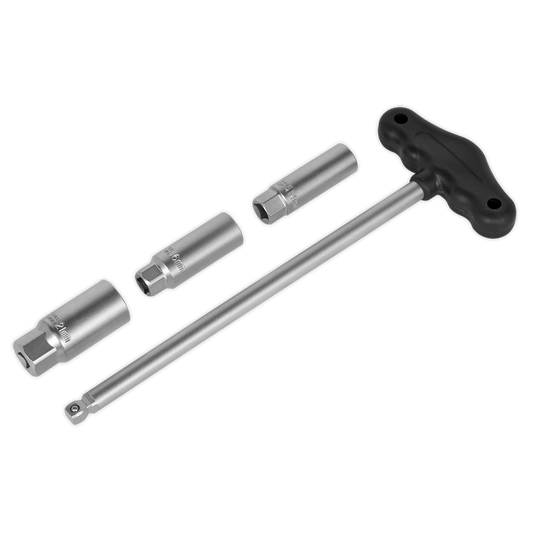 T-Bar & Rubber Insert Spark Plug Socket Set 3/8"Sq Drive 4pc