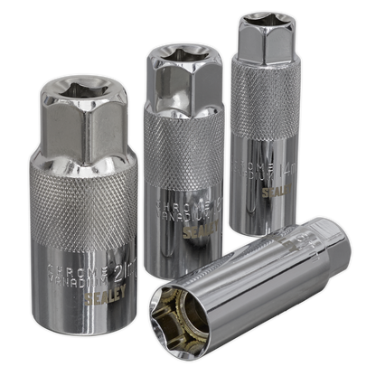 Magnetic Spark Plug Socket Set 3/8"Sq Drive 4pc