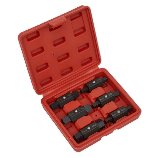 Double End Oil Drain Plug Key Set 6pc