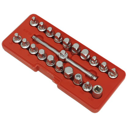 Oil Drain Plug Key Set 3/8"Sq Drive 21pc