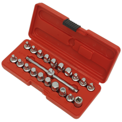 Oil Drain Plug Key Set 3/8"Sq Drive 21pc