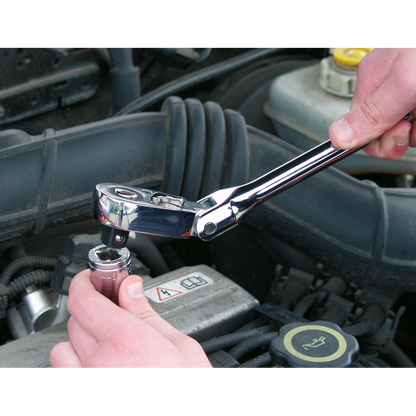 Premier Pear-Head Ratchet Wrench with Flexi-Head & Flip Reverse 3/8"Sq Drive 300mm