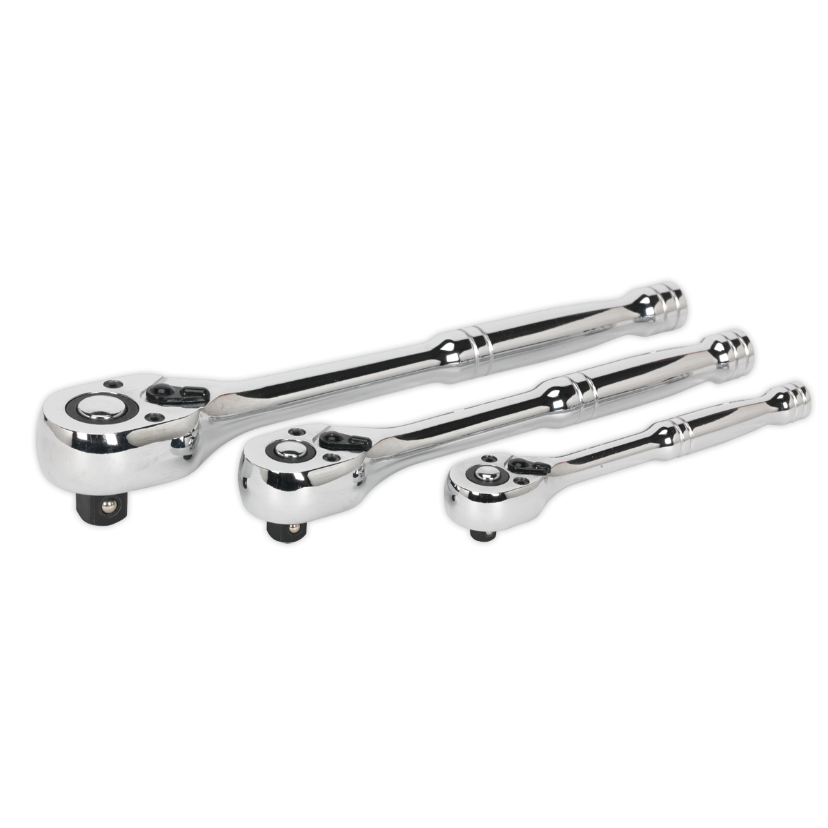 Premier Pear-Head Ratchet Wrench Set with Flip Reverse 3pc