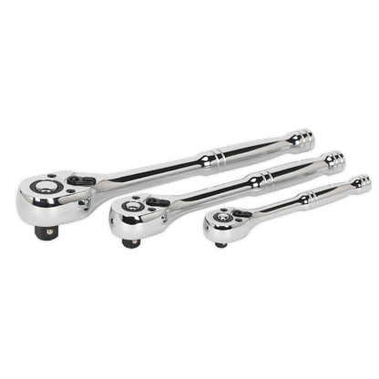 Premier Pear-Head Ratchet Wrench Set with Flip Reverse 3pc