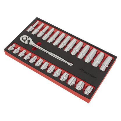 Premier Ratchet Wrench & Socket Set 1/2"Sq Drive 27pc