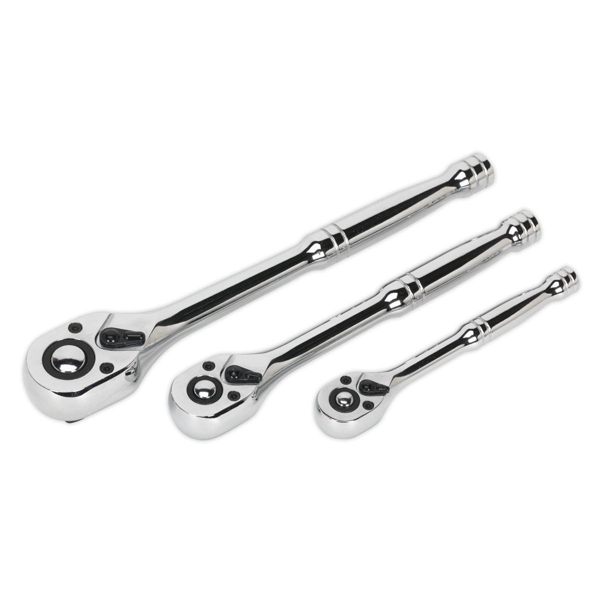 Premier Pear-Head Ratchet Wrench Set with Flip Reverse 3pc
